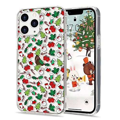 LLZ.COQUE Hülle für iPhone 12 Pro Max Handyhülle Weihnachten Hülle Transparent Christmas Case Cover süß Silikon Schutzhülle Durchsichtig Weihnachtstasche Rückschale von LLZ.COQUE