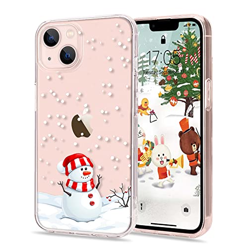 LLZ.COQUE Hülle für iPhone 13 Handyhülle iPhone 14 Weihnachten Hülle Transparent Christmas Case Cover süß Silikon Schutzhülle Durchsichtig Weihnachtstasche Rückschale für iPhone 13/iPhone 14 von LLZ.COQUE