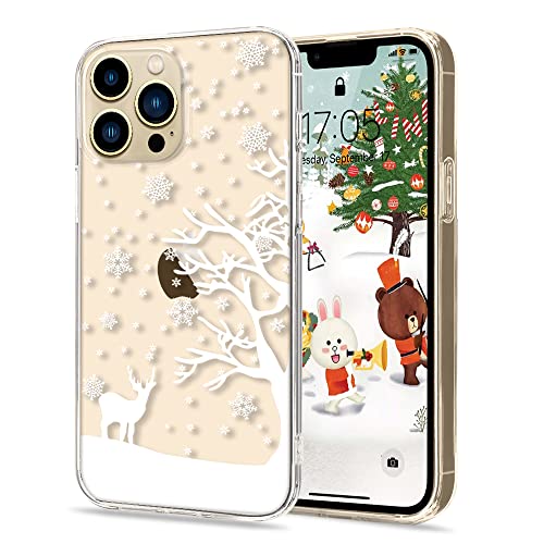 LLZ.COQUE Hülle für iPhone 13 Pro Handyhülle Weihnachten Hülle Transparent Christmas Case Cover süß Silikon Schutzhülle Durchsichtig Weihnachtstasche Rückschale für iPhone 13 Pro von LLZ.COQUE