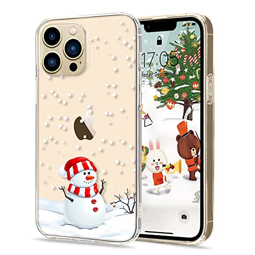 LLZ.COQUE Hülle für iPhone 13 Pro Handyhülle Weihnachten Hülle Transparent Christmas Case Cover süß Silikon Schutzhülle Durchsichtig Weihnachtstasche Rückschale für iPhone 13 Pro von LLZ.COQUE