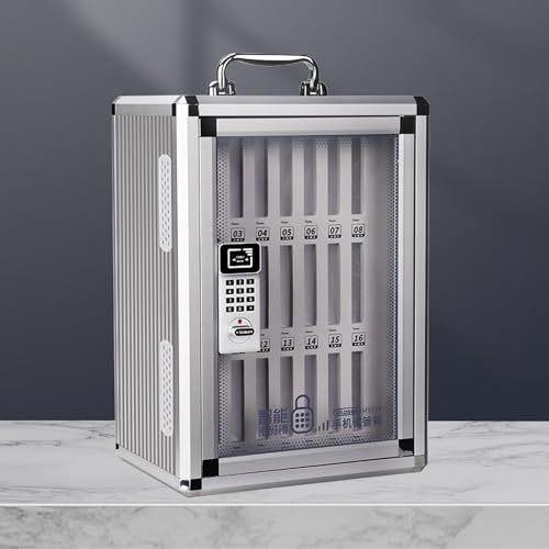 LLZJDDPLY Passwort handygarage Schule, Phone Box aus Aluminiumlegierung, Handybox für das Büro, Klassenzimmer, Fitnessstudio(72) von LLZJDDPLY