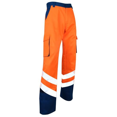 LMA Workwear 1408 BALISE Zweifarbige Hose mit Hoher Sichtbarkeit Metallfrei 5 Gürtelschlaufen, Größe 54, Mitternachtsblau/Neon Orange LMA Workwear 1408 BALISE Zweifarbige Hose mit Hoher Sichtbarkeit Metallfrei 5 Gürtelschlaufen, Größe 54, Mitternachtsblau/Neon Orange von LMA Workwear