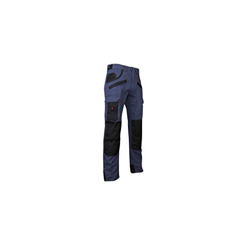 LMA Workwear 1559 BRIQUET Zweifarbige Hose mit Knietaschen, Größe 44, Dunkelblau/Schwarz von LMA Workwear
