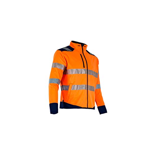 LMA Workwear 2254 LED Lange Ärmel Weste mit Reißverschluss, Größe L, Neon Orange/Dunkelblau von LMA Workwear
