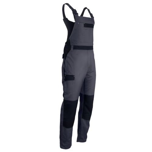LMA Workwear 3024 AZOTE Zweifarbiger Latzhose, Größe XL, Dunkelgrau/Schwarz von LMA Workwear