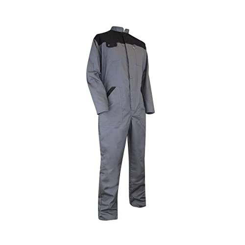 LMA Workwear 4098 SEIGLE Zweifarbiger Overall mit Einfachem Verschluss, Größe M, Grau/Schwarz von LMA Workwear