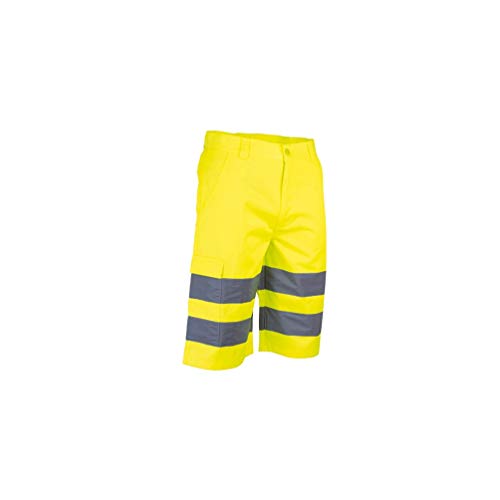 LMA Workwear 6072 ECLAIRAGE Einfarbig HS Bermudashorts, Größe 48, Fluoreszierendes Gelb von LMA Workwear