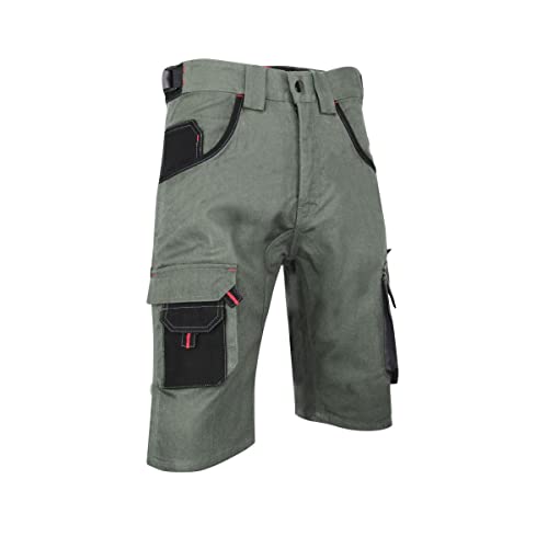 LMA Workwear 6084 CISAILLE Kurze Arbeitshose, Größe 60, Khaki/Nachtgrau von LMA Workwear