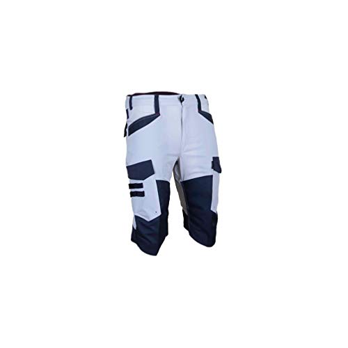 LMA Workwear 6092 UNIVERS Bermudashorts für den Sommer mit Zweifarbigen Oberschenkeltaschen, Größe 56, Hellgrau/Mitternachtsgrau von LMA Workwear