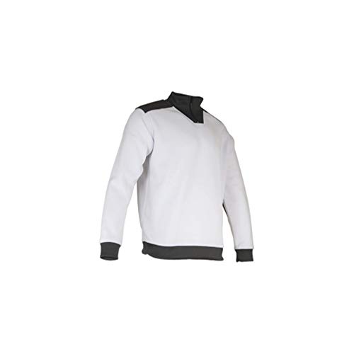 LMA Workwear 8027 POCHOIR Fleecepullover, Größe L, Weiß/Grau von LMA Workwear
