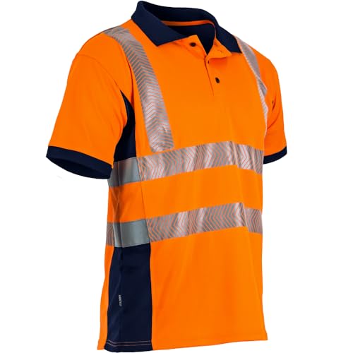LMA Workwear 9154 PREVOYANCE Gut Sichtbares Kurzärmeliges Poloshirt, Größe XL, Neon Orange/Dunkelblau LMA Workwear 9154 PREVOYANCE Gut Sichtbares Kurzärmeliges Poloshirt, Größe XL, Neon Orange/Dunkelblau von LMA Workwear