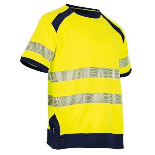 LMA Workwear 9192 HALOGENE Gut Sichtbares Kurzärmeliges T-Shirt, Größe M, Fluoreszierendes Gelb/Dunkelblau LMA Workwear 9192 HALOGENE Gut Sichtbares Kurzärmeliges T-Shirt, Größe M, Fluoreszierendes Gelb/Dunkelblau von LMA Workwear