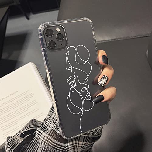Abstrakte geometrische Kunst Linie Gesicht Handyhülle für iPhone 12 11 Pro Max X XR XS Max 13 7 8 6Plus weiche stoßfeste transparente Hülle, Stil 4, für iPhone 13 Abstrakte geometrische Kunst Linie Gesicht Handyhülle für iPhone 12 11 Pro Max X XR XS Max 13 7 8 6Plus weiche stoßfeste transparente Hülle, Stil 4, für iPhone 13 von LMEIL