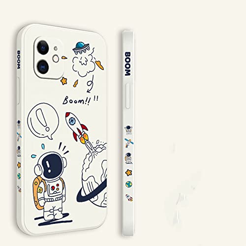 Astronaut Erde Mond Handyhülle für Samsung Galaxy S22 S21 S20 FE S10 Note 20 10 Ultra Plus A72 A52 A32 A71 A51 A31 A21S Flüssigsilikonhülle, Stil 6, für Note20 von LMEIL