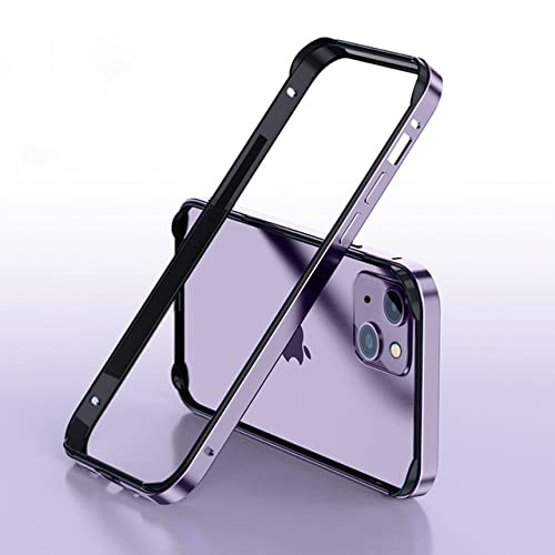 Aviation Aluminium Bumper Case für iPhone 13 12 11 14 Pro Max 13Pro X XR XS 7 8 6 s Plus Luxus-Silikonrahmen-Zubehör, Lila BK, für iPhone 14 Pro Max von LMEIL