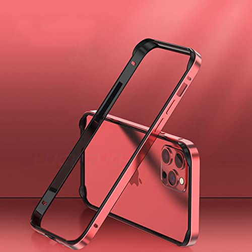 Aviation Aluminium Bumper Case für iPhone 13 12 11 14 Pro Max 13Pro X XR XS 7 8 6 s Plus Luxus Silikonrahmen Zubehör,Red BK,Für iPhone 13 von LMEIL