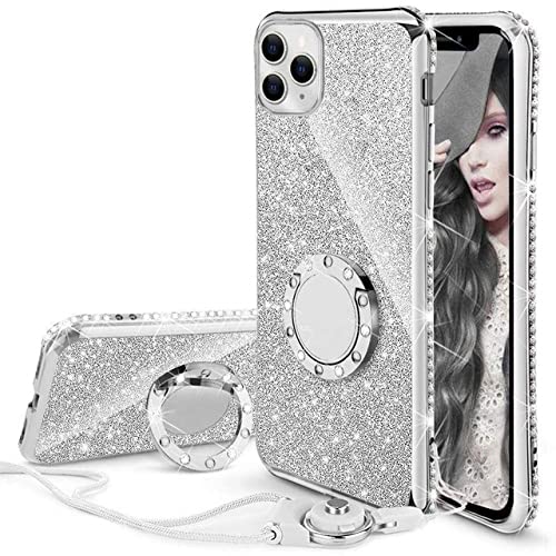 Diamond Case für iPhone 11 Pro Max XS Max XR X Cover Crystal Glitter Bling Ring Kickstand für iPhone 12 7 8 Plus X Bumper Case, Silver Ring Lanyard, für iPhone13 Pro Max Diamond Case für iPhone 11 Pro Max XS Max XR X Cover Crystal Glitter Bling Ring Kickstand für iPhone 12 7 8 Plus X Bumper Case, Silver Ring Lanyard, für iPhone13 Pro Max von LMEIL