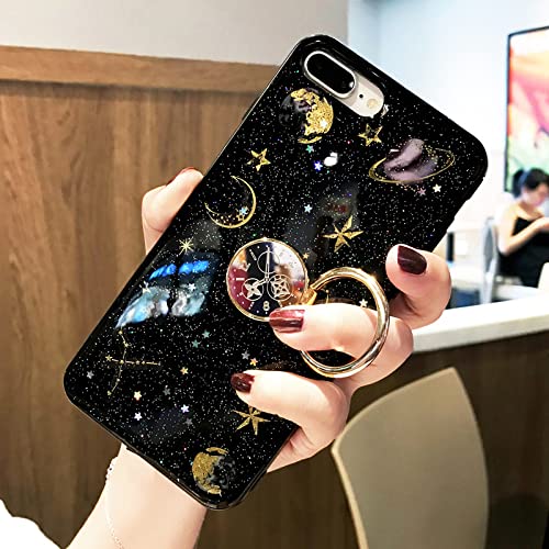 Fashion Shining Glitter Space Planet Phone Cases für iPhone 12 11 XR XS MAX 7 8 Plus Star Weiche Silikon-Rückseitenhülle mit Ring, Farbe 2, für iPhone 11 Fashion Shining Glitter Space Planet Phone Cases für iPhone 12 11 XR XS MAX 7 8 Plus Star Weiche Silikon-Rückseitenhülle mit Ring, Farbe 2, für iPhone 11 von LMEIL