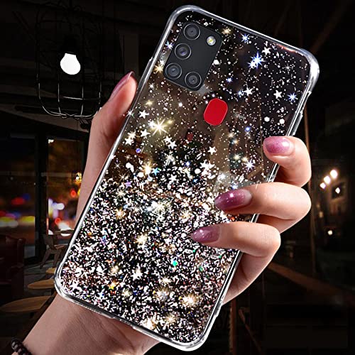Für Samsung Galaxy A21S Hülle Glitter Soft Phone Cover für Samsung A21S A21 SA 21S A52 A72 A51 A71 A50 A70 A32 A12 Hüllen, Schwarz, A51 4G von LMEIL