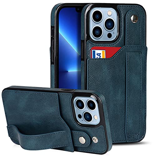 Für iPhone 13 Pro Max Hülle Leder Brieftasche Flip Cover für iPhone 12 11 Pro Xs Max X XR 8 7 Plus Kartensteckplatz mit Handschlaufe, T5, für iPhone 11 Pro von LMEIL