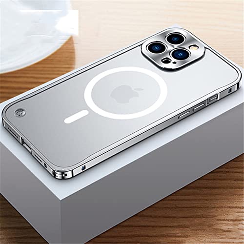 Galvanisierter Luxus-Metallrahmen für iPhone 11 12 13 14 Pro Max 12 13 Mini 14Plus mattierte Acryl-Rückplatte, kabelloses Aufladen, Handyhüllen, Silber 2, für iPhone 13 Galvanisierter Luxus-Metallrahmen für iPhone 11 12 13 14 Pro Max 12 13 Mini 14Plus mattierte Acryl-Rückplatte, kabelloses Aufladen, Handyhüllen, Silber 2, für iPhone 13 von LMEIL