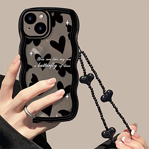 Koreanische süße Welle schwarz Schmetterling Liebe Herz Hang Chain Soft Case für iPhone 14 Pro Max 12 13 11 X XS XR 7 8 Plus SE Clear Cover, schwarz, für iPhone 14 Koreanische süße Welle schwarz Schmetterling Liebe Herz Hang Chain Soft Case für iPhone 14 Pro Max 12 13 11 X XS XR 7 8 Plus SE Clear Cover, schwarz, für iPhone 14 von LMEIL