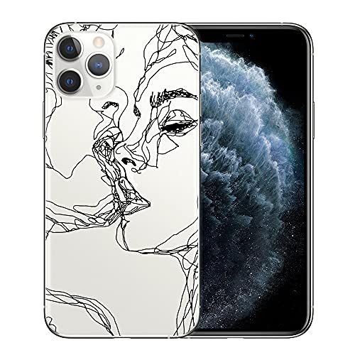 Kuss Strichzeichnung Abstrakte Kunst Liebe Weiche TPU-Telefonhülle für iPhone 11 12 Pro Max X XR Xs Max 6s 6 7 8 Plus Rückseite, T9677, für iPhone 6 6S von LMEIL