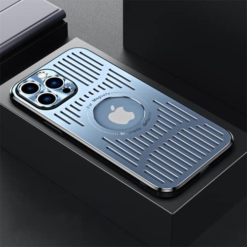 LMEIL Atmungsaktive Metall-Wärmeableitungs-Telefonhülle für iPhone 14 13 12 Pro Max Plus 14Pro 13Pro Promax Mac Safe Cover, Blau, für iPhone 13 Pro LMEIL Atmungsaktive Metall-Wärmeableitungs-Telefonhülle für iPhone 14 13 12 Pro Max Plus 14Pro 13Pro Promax Mac Safe Cover, Blau, für iPhone 13 Pro von LMEIL