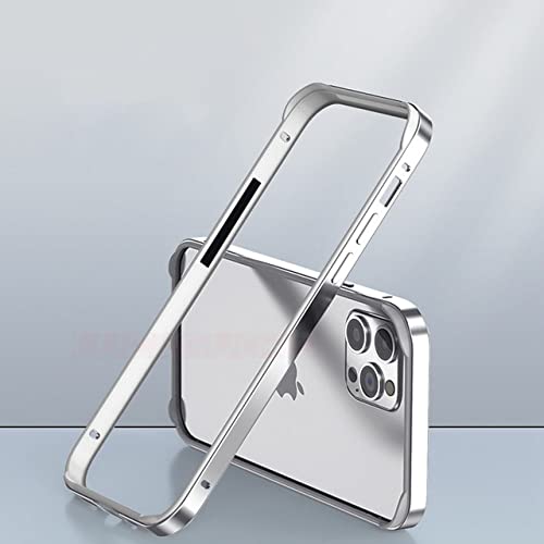 LMEIL Aviation Aluminium Bumper Case für iPhone 13 12 11 14 Pro Max 13Pro X XR XS 7 8 6 s Plus Luxus-Silikonrahmen Zubehör, Silber BK, für iPhone 11 Pro von LMEIL