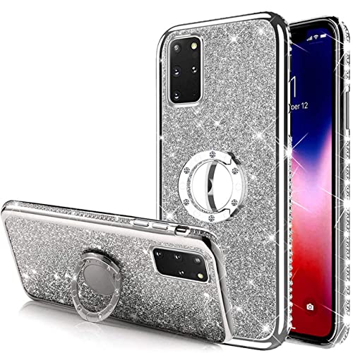 LMEIL Glitter Diamond Ring Phone Case für iPhone 13 12 11 Pro XS MAX X XR SE 2020 6 6S 7 8 Plus XS Mini Soft Silicone Back Cover, Silber mit Ring, für iPhone 12 Mini LMEIL Glitter Diamond Ring Phone Case für iPhone 13 12 11 Pro XS MAX X XR SE 2020 6 6S 7 8 Plus XS Mini Soft Silicone Back Cover, Silber mit Ring, für iPhone 12 Mini von LMEIL