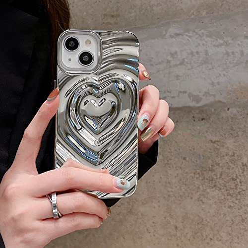 LMEIL Luxuriöse Galvanik-Silber-3D-Herz-Wasser-Ripple-Telefonhülle für iPhone 14 13 12 11 Pro Max-Hüllen, weiche Silikon-stoßfeste Schale, Silber, für iPhone 14 Pro LMEIL Luxuriöse Galvanik-Silber-3D-Herz-Wasser-Ripple-Telefonhülle für iPhone 14 13 12 11 Pro Max-Hüllen, weiche Silikon-stoßfeste Schale, Silber, für iPhone 14 Pro von LMEIL