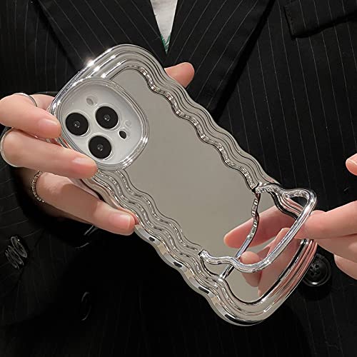 LMEIL Luxus-Silber-Spiegelhalterungs-Telefonhülle für iPhone 14 13 11 12 Pro Max 14promax Wave Edge Shockproof Soft Cover, 1, für iPhone 13Pro LMEIL Luxus-Silber-Spiegelhalterungs-Telefonhülle für iPhone 14 13 11 12 Pro Max 14promax Wave Edge Shockproof Soft Cover, 1, für iPhone 13Pro von LMEIL