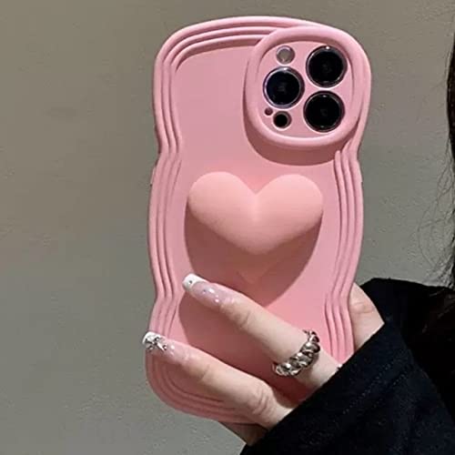 LMEIL Silikon Candy Heart Wave Handyhülle für Samsung S23 S20 S21 FE S22 Plus Pro Ultra A54 A 42 50 51 52 A53 70 A71 72 A73 S Cover,Pink,S22 Ultra von LMEIL