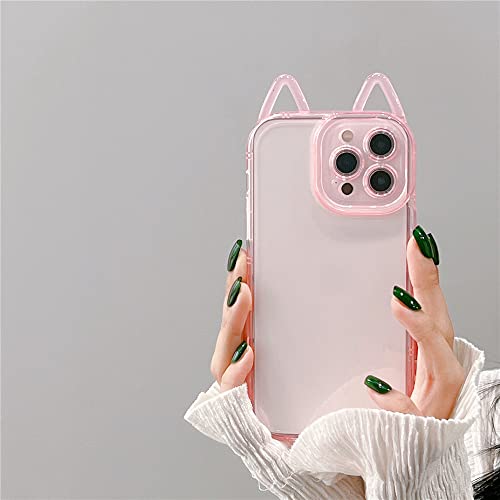 LMEIL Süße 3D-Katzenohren, transparent, matt, Handyhülle für iPhone 13 Pro Max 12 11 X XR XS Objektivschutz, stoßfeste, weiche Silikonhülle, Pink, für iPhone 13 LMEIL Süße 3D-Katzenohren, transparent, matt, Handyhülle für iPhone 13 Pro Max 12 11 X XR XS Objektivschutz, stoßfeste, weiche Silikonhülle, Pink, für iPhone 13 von LMEIL