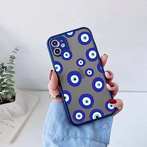 Lucky Eye Blue Evil Eye Print Phone Case für iPhone SE2020 12 13 Mini 11 Pro Max XR X XS MAX 7 8 6s Plus Stoßfeste Abdeckung, Blaue Augen 3, für iPhone12 pro max von LMEIL