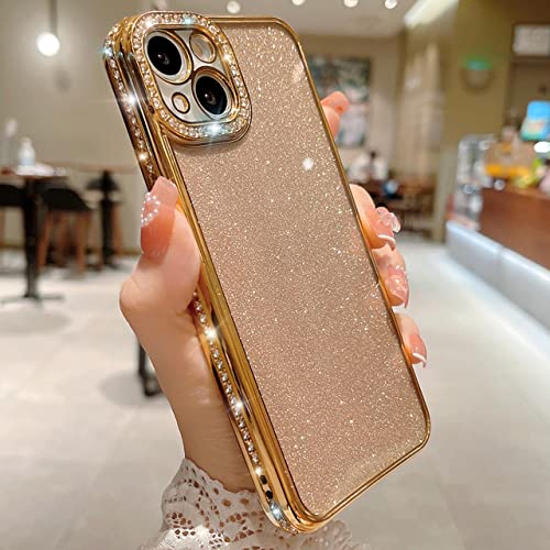 Luxury Bling Glitter Diamond Case für iPhone 14 13 11 12 Pro XR X XS Max 7 8 Plus SE Weiche Strassbeschichtung Bumper Pailletten Cover, Gold, für iPhone 8 Plus Luxury Bling Glitter Diamond Case für iPhone 14 13 11 12 Pro XR X XS Max 7 8 Plus SE Weiche Strassbeschichtung Bumper Pailletten Cover, Gold, für iPhone 8 Plus von LMEIL