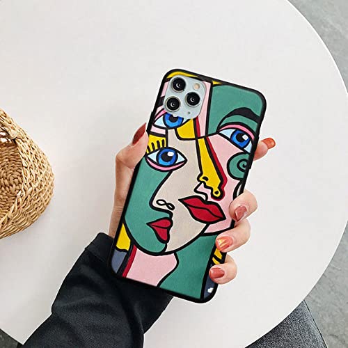 Picasso Abstrakte Kunst Malerei Handyhülle für iPhone 11 12 13 Pro XS MAX Mini 8 7 6 6S Plus X 5S SE 3 2022 2020 XR Silikonhülle, cx3yannv, für iPhone 12 Pro von LMEIL