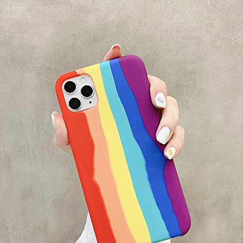 Regenbogen-Flüssigsilikon-Luxushülle für iPhone 13 Pro Max 12 Mini 11 XR X XS Max 7 8 Plus SE 2020 Weiche, stoßfeste Hülle, roter Regenbogen, für iPhone 12 Pro Regenbogen-Flüssigsilikon-Luxushülle für iPhone 13 Pro Max 12 Mini 11 XR X XS Max 7 8 Plus SE 2020 Weiche, stoßfeste Hülle, roter Regenbogen, für iPhone 12 Pro von LMEIL