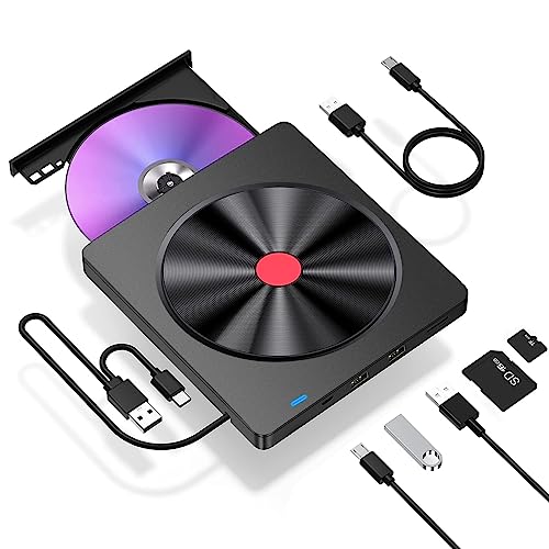 LMEN Externes CD DVD Laufwerk Extern mit USB3.0 & Type-C für Laptop PC Desktop, CD DVD Burner Reader Writer für Mac MacBook Windows 7/8/10/11 Linux OS LMEN Externes CD DVD Laufwerk Extern mit USB3.0 & Type-C für Laptop PC Desktop, CD DVD Burner Reader Writer für Mac MacBook Windows 7/8/10/11 Linux OS von LMEN