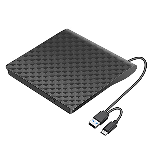 LMEN Externes DVD Laufwerk USB3.0 Typ-C CD DVD Brenner Externes CD Laufwerk für PC Laptop Desktop MacBook Slim Laufwerk USB für Windows 7/8/10/11/XP Linux Mac OS CD DVD Writer Reader Rewriter von LMEN