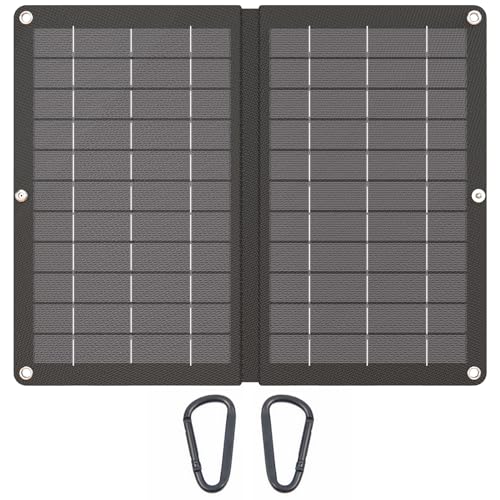 LMENGER 15W Tragbares Solarpanel, IP65 Wasserdicht, Faltbares Solar Ladegerät mit Doppeltem USB-Ausgang, Kompatibel mit Smartphone, Tablet, Powerbank von LMENGER