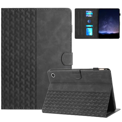 LMFULM® Hülle für Amazon Fire Max 11 13th Gen 2023 (11 Zoll) PU Lederhülle Tasche Case mit Auto Schlaf/Wach Ständer Schutzhülle Flip Cover Baustein Druck Schwarz von LMFULM