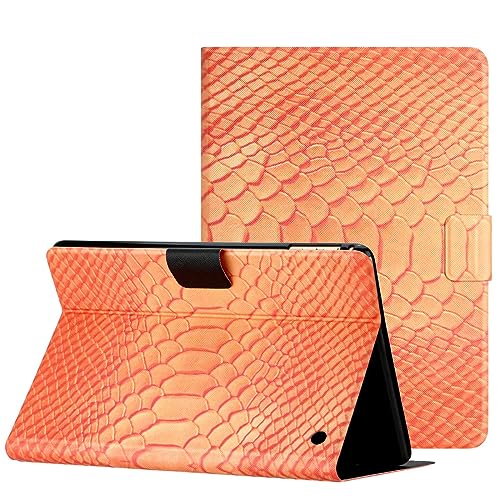 LMFULM® Hülle für Amazon Fire Max 11 13th Gen 2023 (11 Zoll) PU Lederhülle Tasche Case mit Auto Schlaf/Wach Ständer Schutzhülle Flip Cover Krokodil Druck Orange von LMFULM