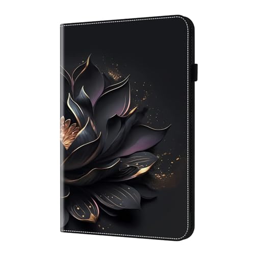 LMFULM® Hülle für Apple iPad 7th/8th/9th Gen 2019-2021 (10,2 Zoll) PU Lederhülle Tasche Case mit Ständer Schutzhülle Flip Cover Buchgestaltung Lila Lotus Muster von LMFULM