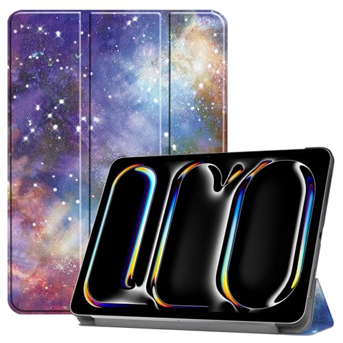 LMFULM® Hülle für Apple iPad Air 11 (M2 2024) (11 Zoll) Tri-Fold PU Lederhülle Schlanke Leichte Case mit Auto Schlaf/Wach Ständer Schöner Himmel Muster Schutzhülle Flip Cover von LMFULM