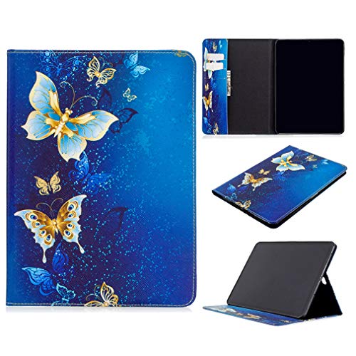LMFULM® Hülle für Apple iPad Pro 11 (2020 2nd Gen) (11 Zoll) PU Lederhülle Smart Case mit Auto Schlaf/Wach Ständer Schutzhülle Flip Cover Blauer Schmetterling von LMFULM