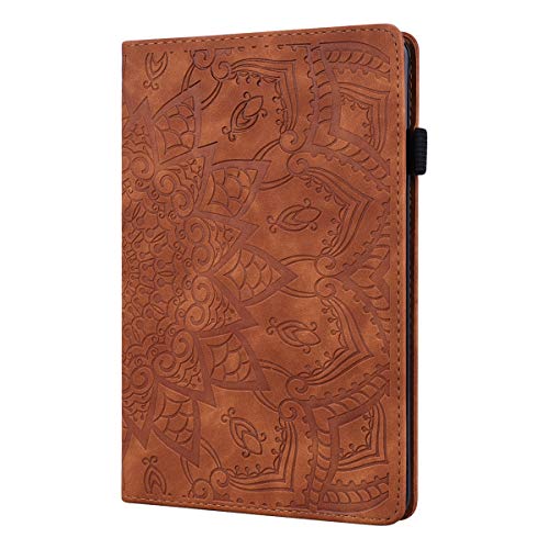 LMFULM® Hülle für Apple iPad Pro 11 2020-2018 (11 Zoll) PU Lederhülle Smart Case mit Auto Schlaf/Wach Cover Ständer Schutzhülle Flip Cover Prägung Mandala Braun von LMFULM