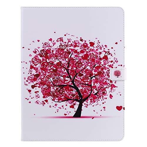 LMFULM® Hülle für Apple iPad Pro 12.9 3/4/5th Gen 2018-2021 (12,9 Zoll) PU Lederhülle Smart Case mit Auto Schlaf/Wach Cover Ständer Schutzhülle Flip Cover Herz Baum Muster von LMFULM