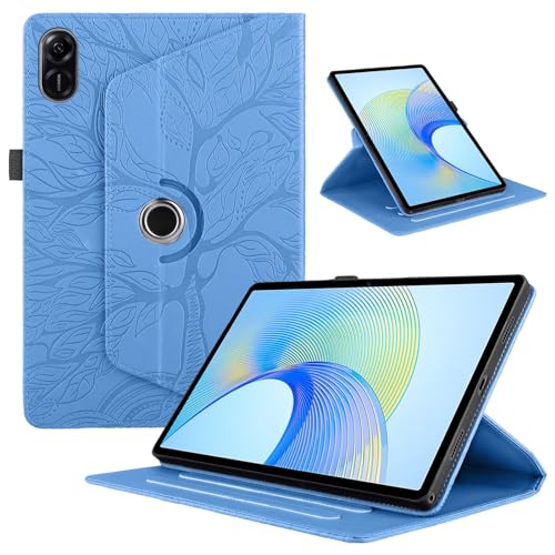 LMFULM® Hülle für Honor Pad X9 (11,5 Zoll) PU Lederhülle Tasche Case mit 360 Grad Rotierend Ständer Schutzhülle Flip Cover Fröhlicher Baum Blau von LMFULM