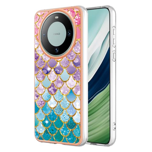 LMFULM® Hülle für Huawei Mate 60 (6,69 Zoll) Dünn Schlanke Weiches TPU Schutzhülle Harte PC Rückseite Case Bumper Cover Farbe Fischschuppen Muster von LMFULM